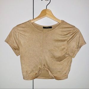 Soft-to-Touch Taupe Crop Top